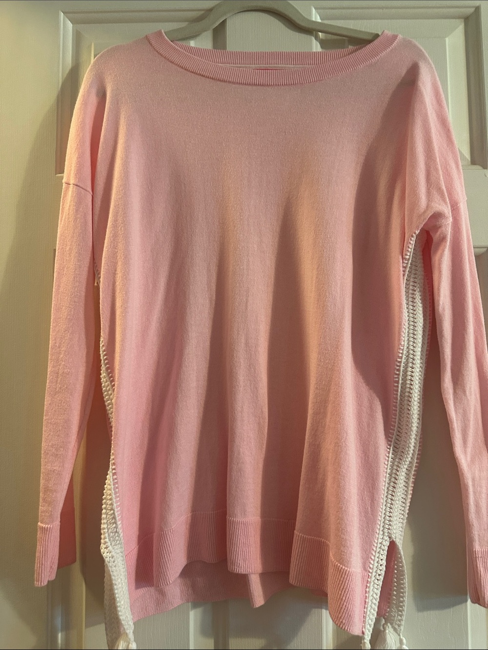 Lilly Pulitzer Pale Pink Crewneck Sweater with Side Ties